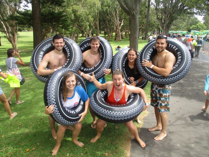 A very mature Slip N Slide outing - showing the children our skills...