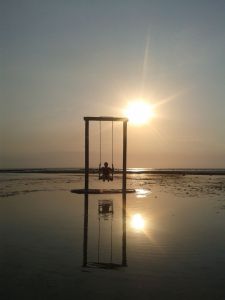 Enjoying sunset on Gili T