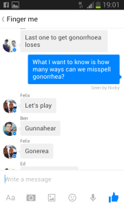 Some messed up family! Also still not entirely sure how to spell gonorrhea...