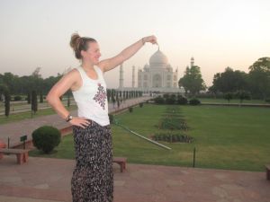 Enjoying the Taj Mahal
